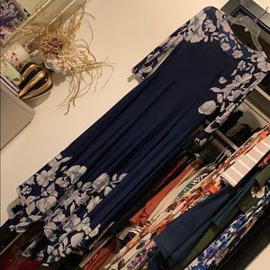 Navy and White Maxi Dress